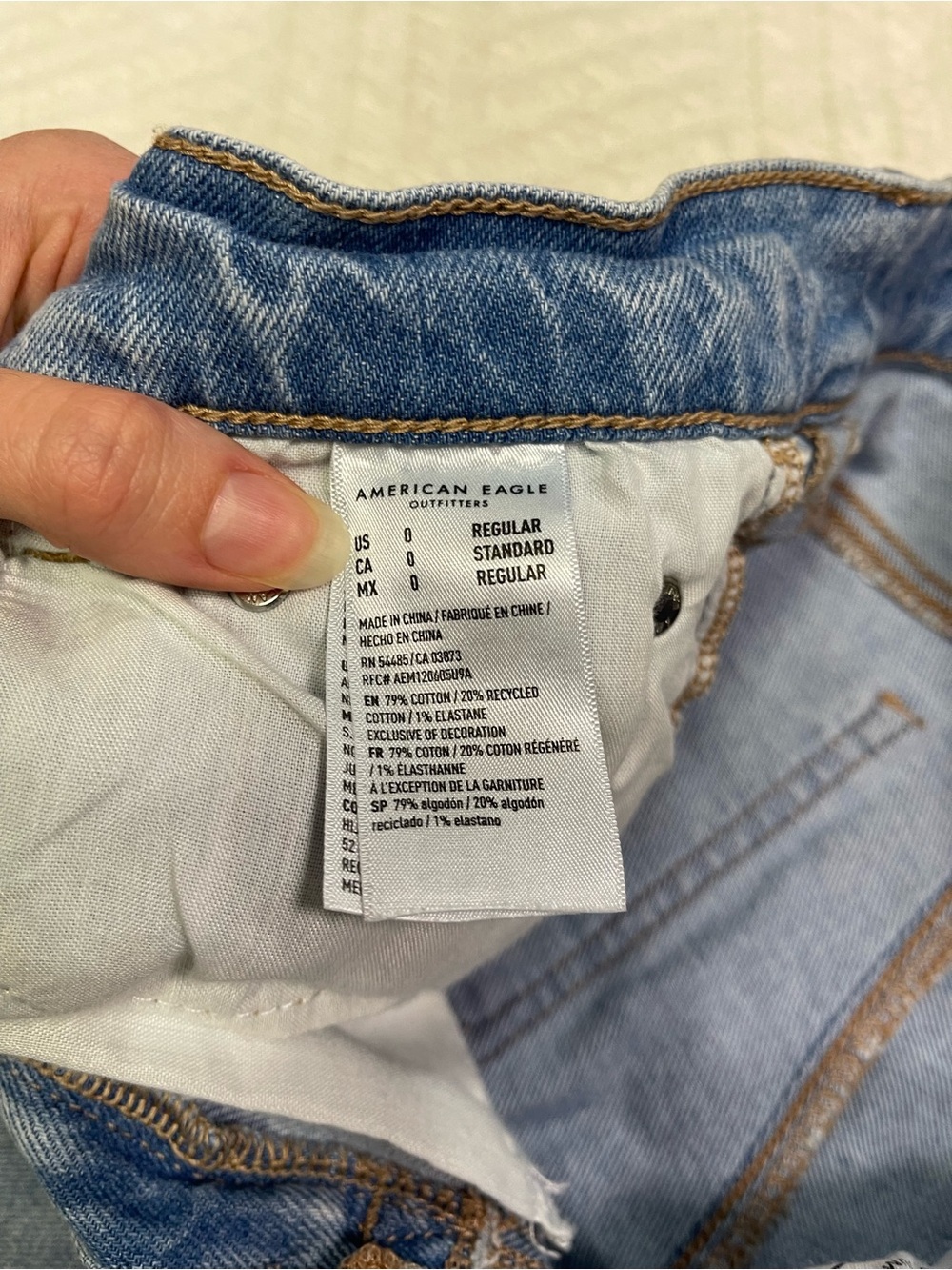 American Eagle Super High-Rise Straight Jeans Light Wash Stretch Size 0 - Picture 2 of 15